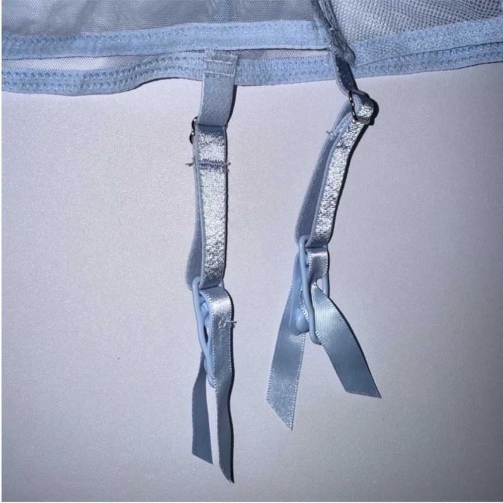 π Auden Sheer Floral Garter Belt Light Blue Various Sizes | NWT - Picture 3 of 7